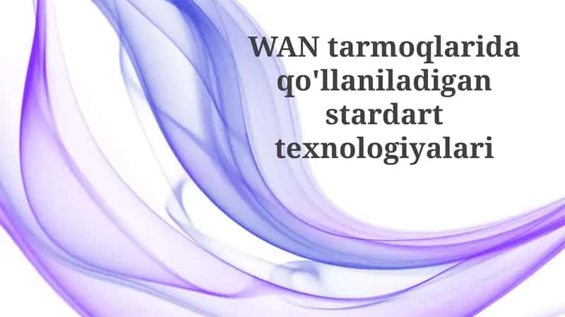 WAN tarmoqlarida qo'llaniladigan standart texnologiyalar
