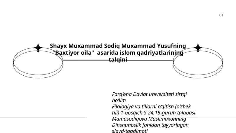 Dinshunoslik fanidan tayyorlagan slayd-taqdimoti