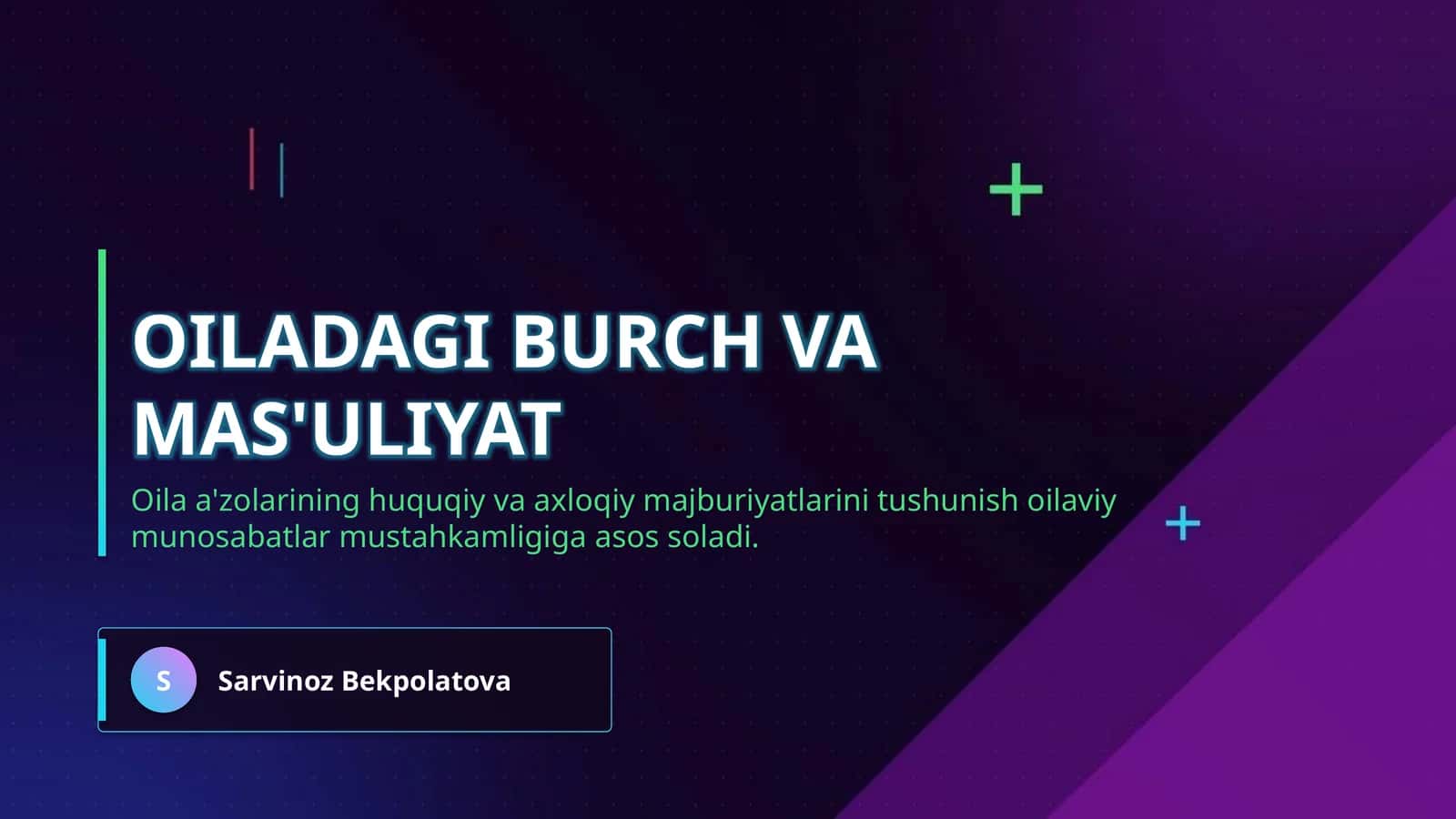 Oiladagi burch va mas'uliyat