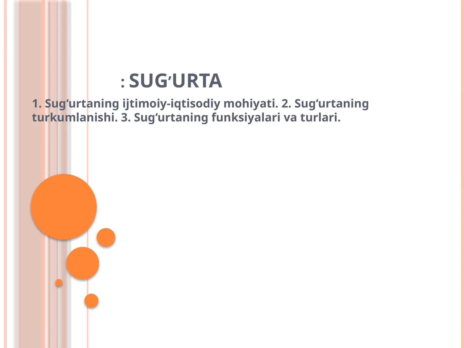 SUG'URTA TUSHUNCHASI