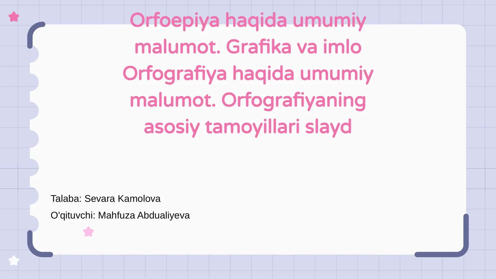 Orfoepiya haqida umumiy malumot