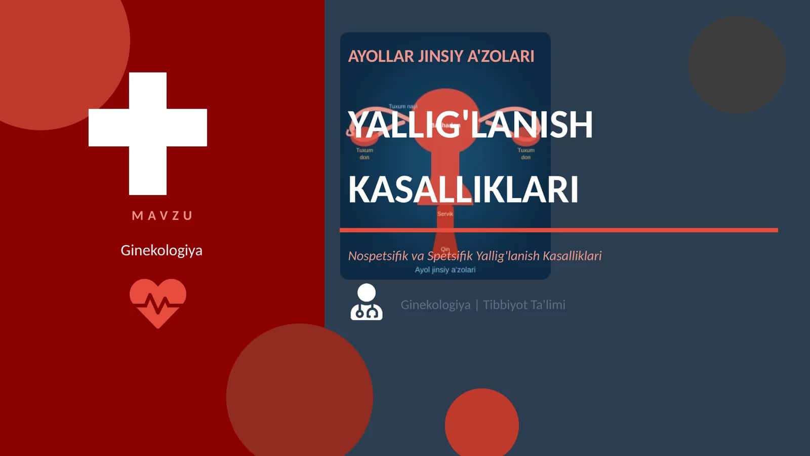 Ayollar jinsiy a'zolarning nospetsifik va spetsifik yallig'lanish kasalliklari.