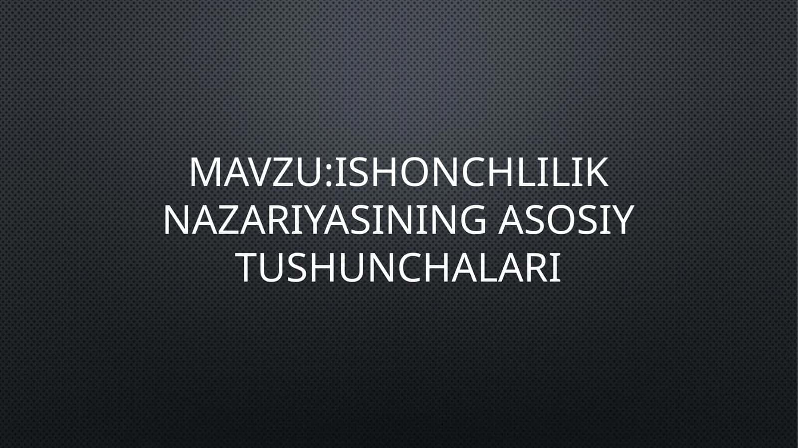Ishonchlilik nazariyasi