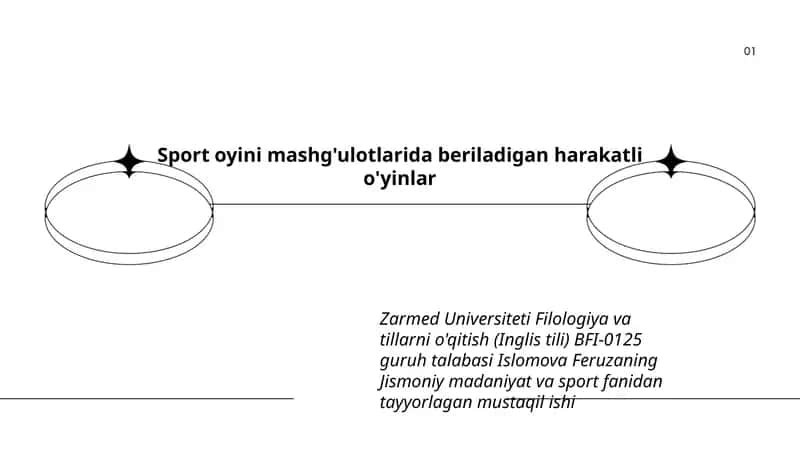 Sport oyini mashg'ulotlarida beriladigan harakatli o'yinlar
