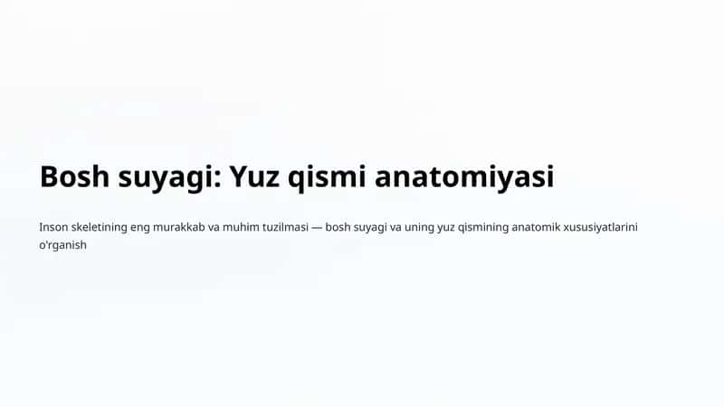 Bosh suyagi: Yuz qismi anatomiyasi
