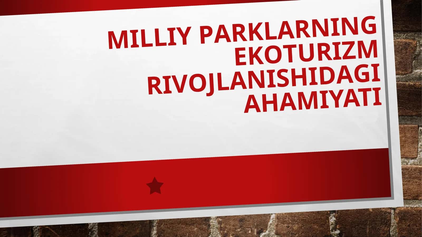 MILLIY PАRKLАRNING EKОTURIZM RIVОJLАNISHIDАGIАHАMIYATI