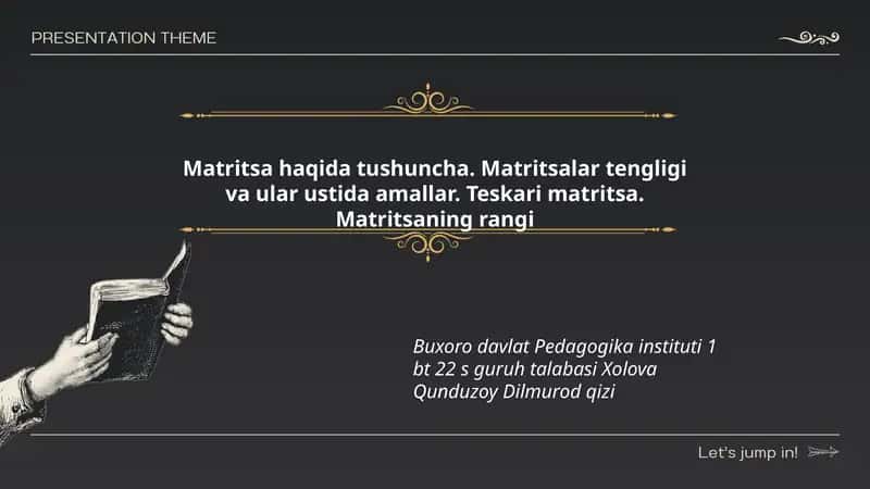 Matritsa haqida tushuncha