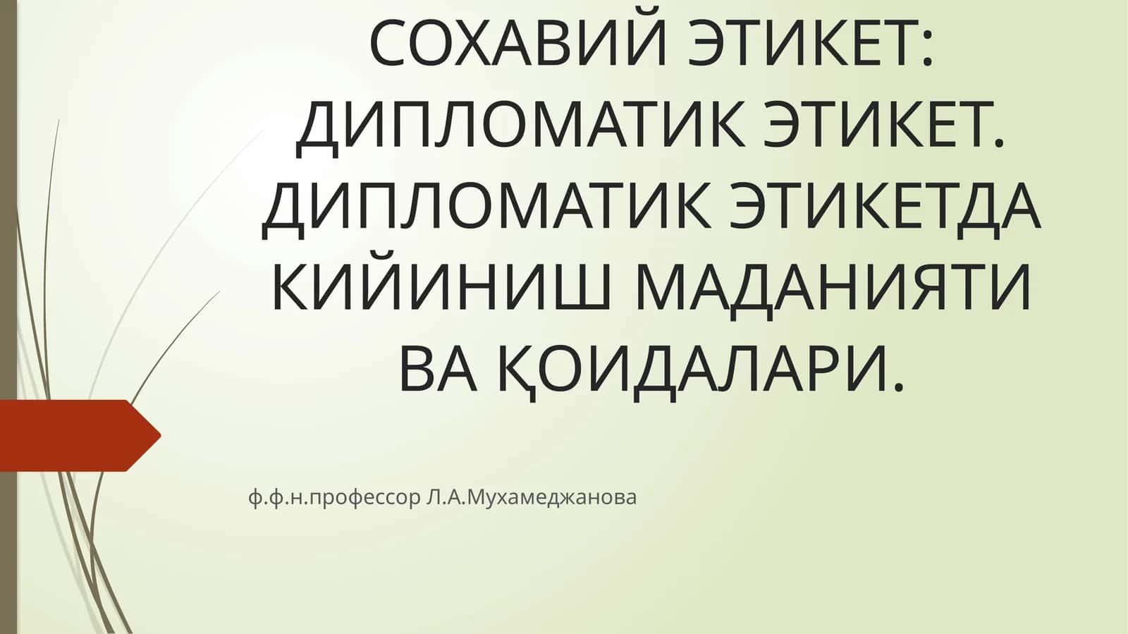 ДИПЛОМАТИК ЭТИКЕТ