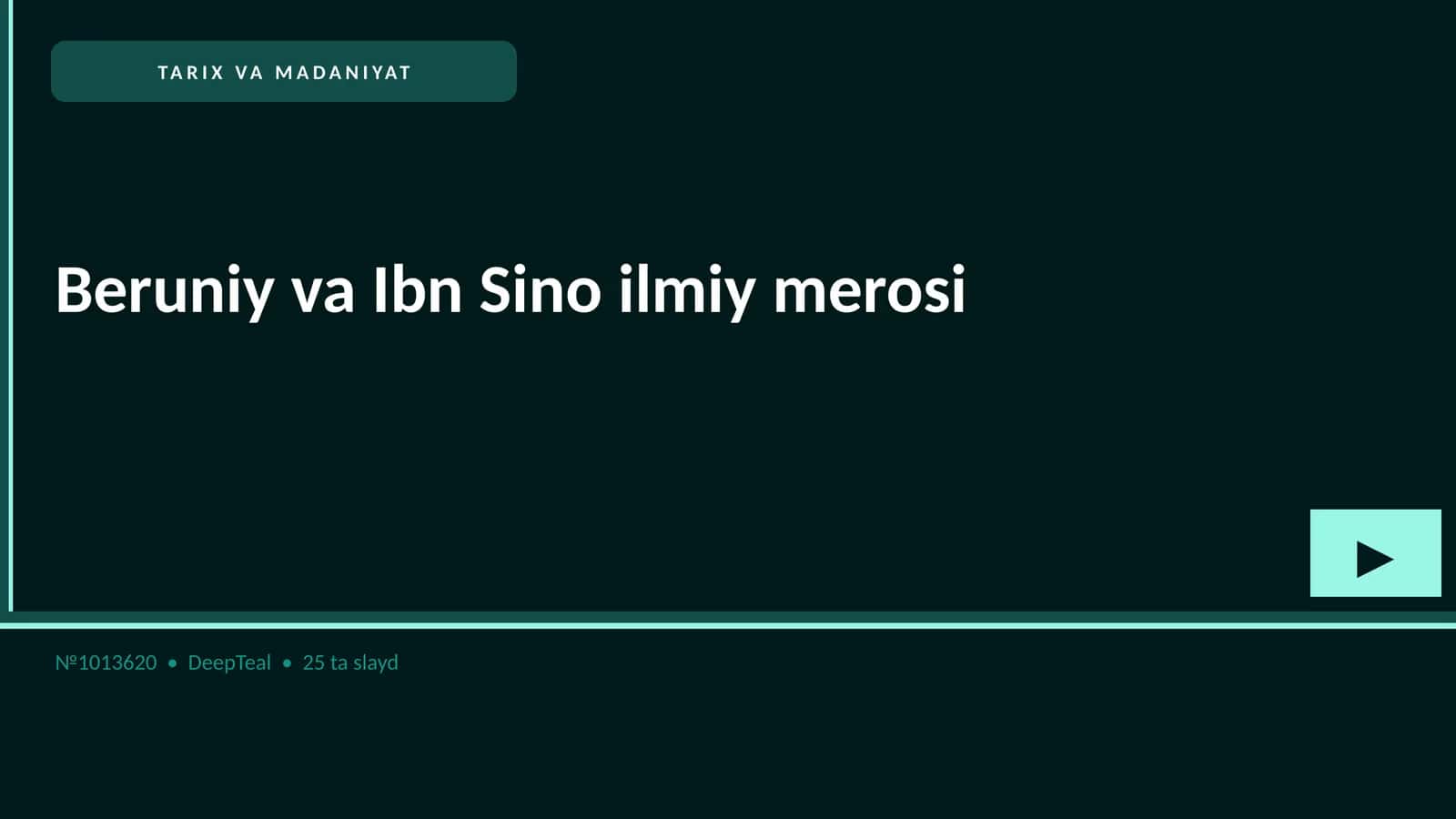 Beruniy va Ibn Sino ilmiy merosi