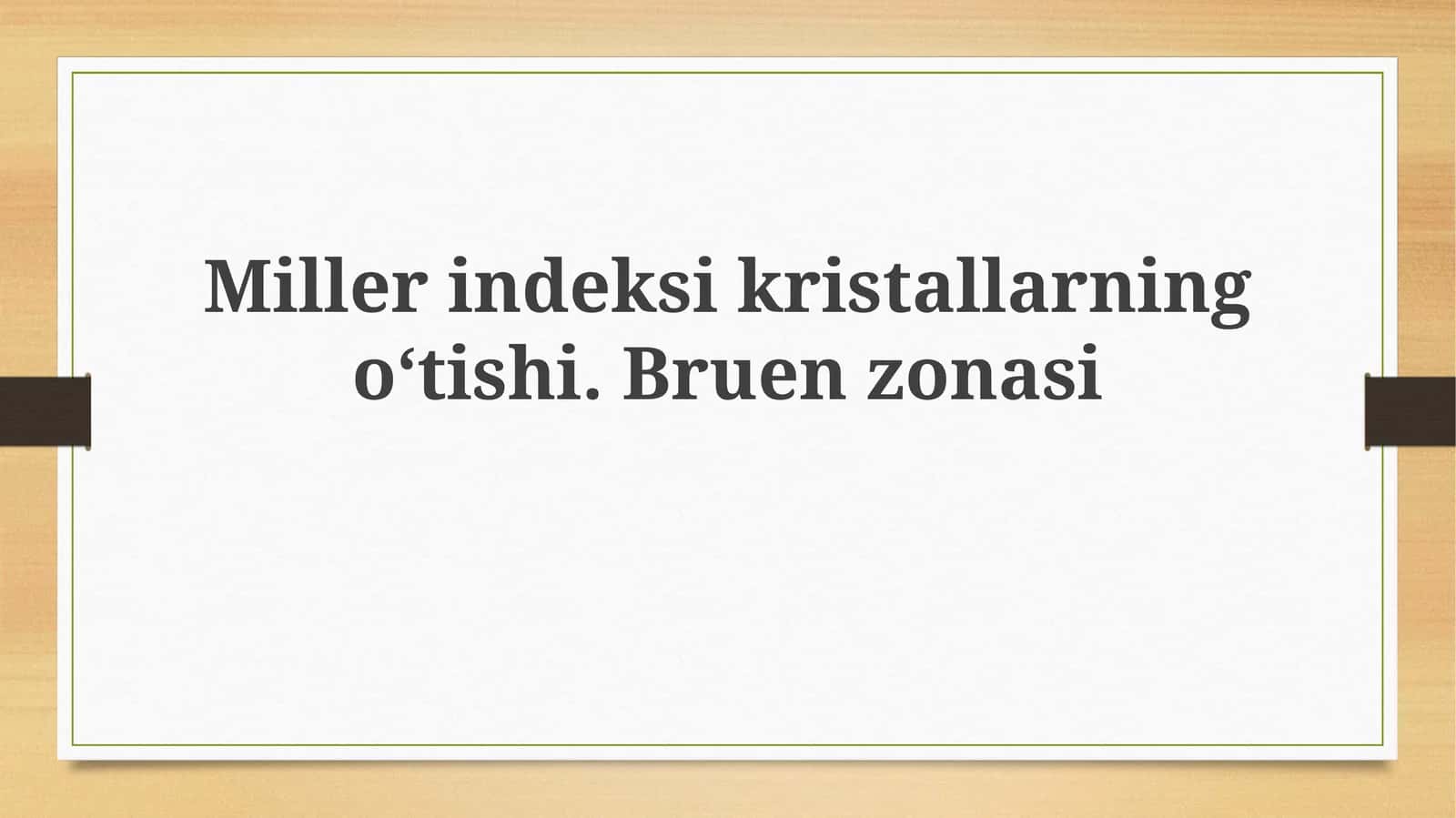 Miller indekslari