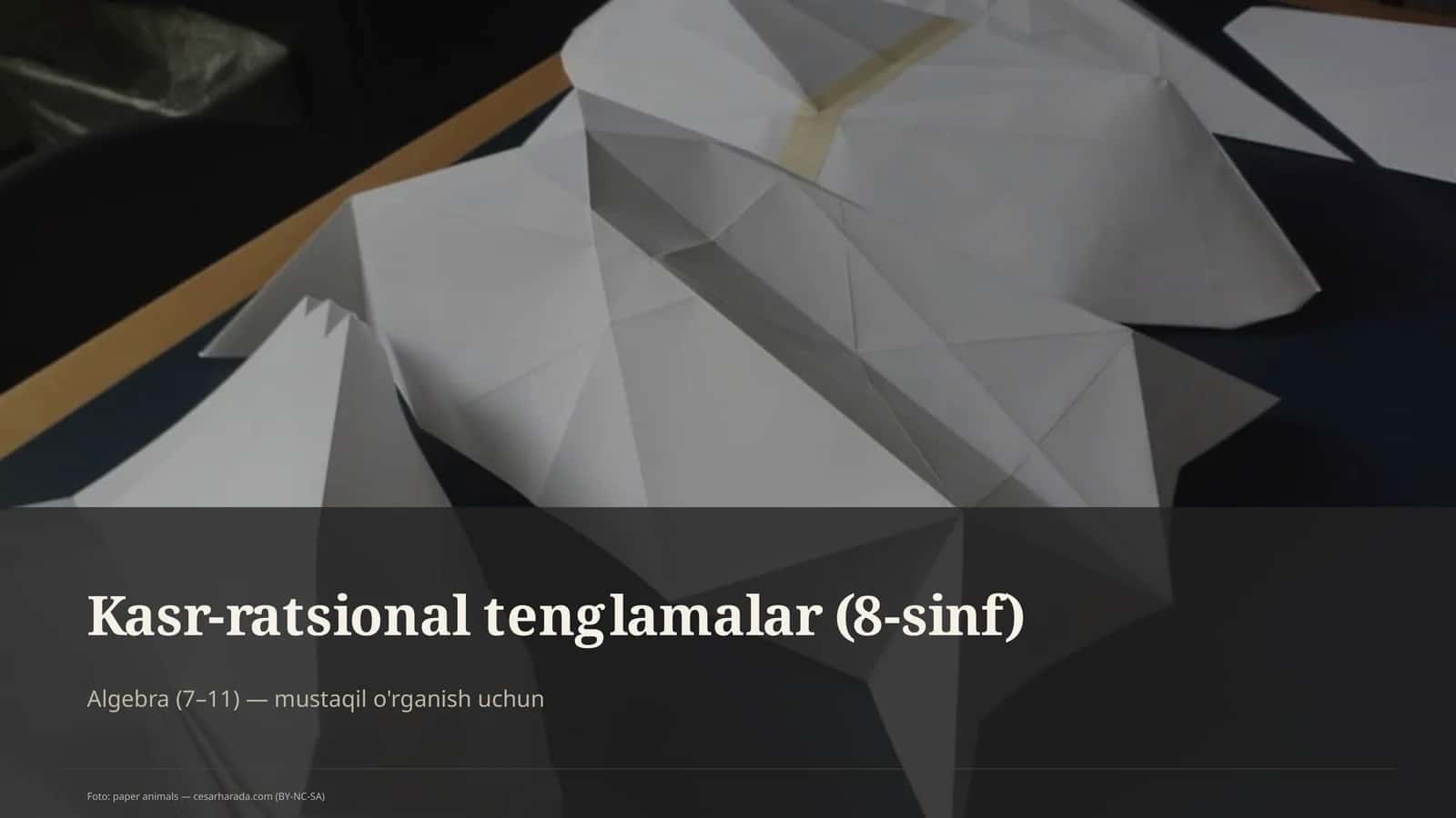 Kasr-ratsional tenglamalar (8-sinf)