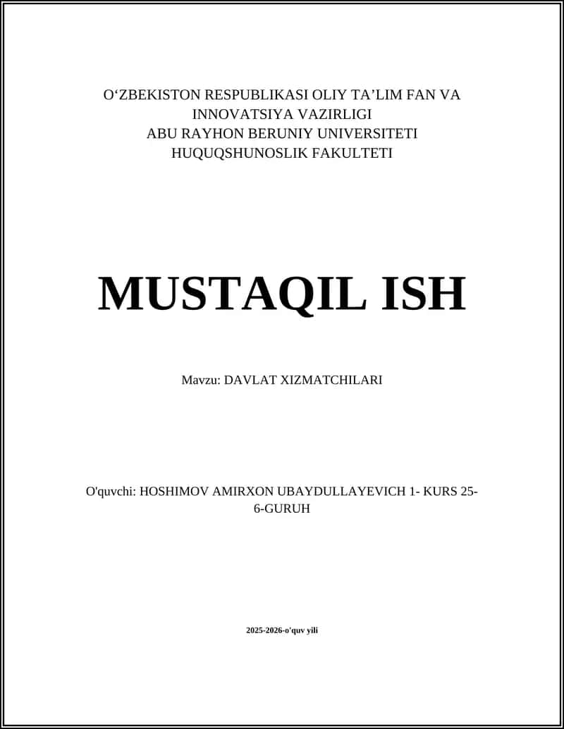 DAVLAT XIZMATCHILARI