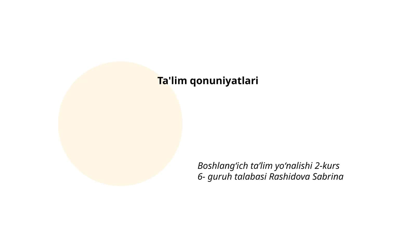 Ta'lim qonuniyatlari