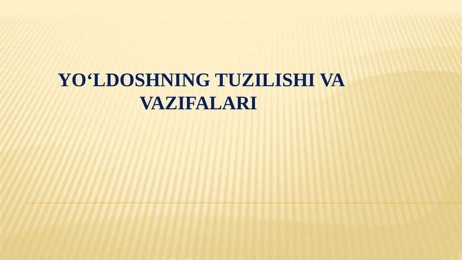 Yo‘ldoshning tuzilishi va vazifalari