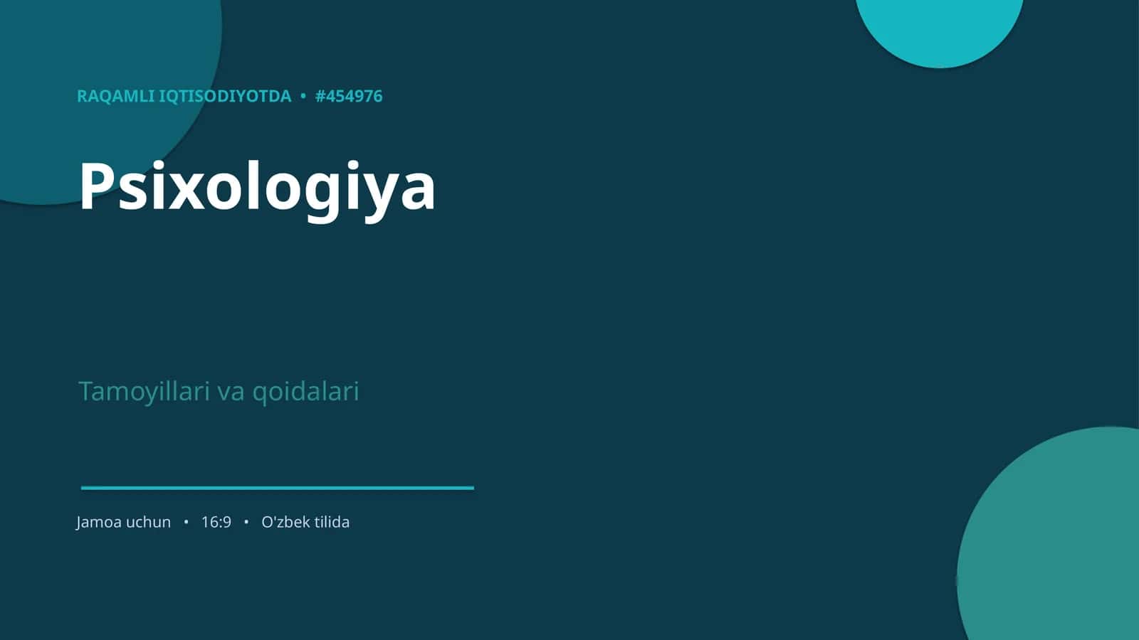 Psixologiya Tamoyillari va qoidalari