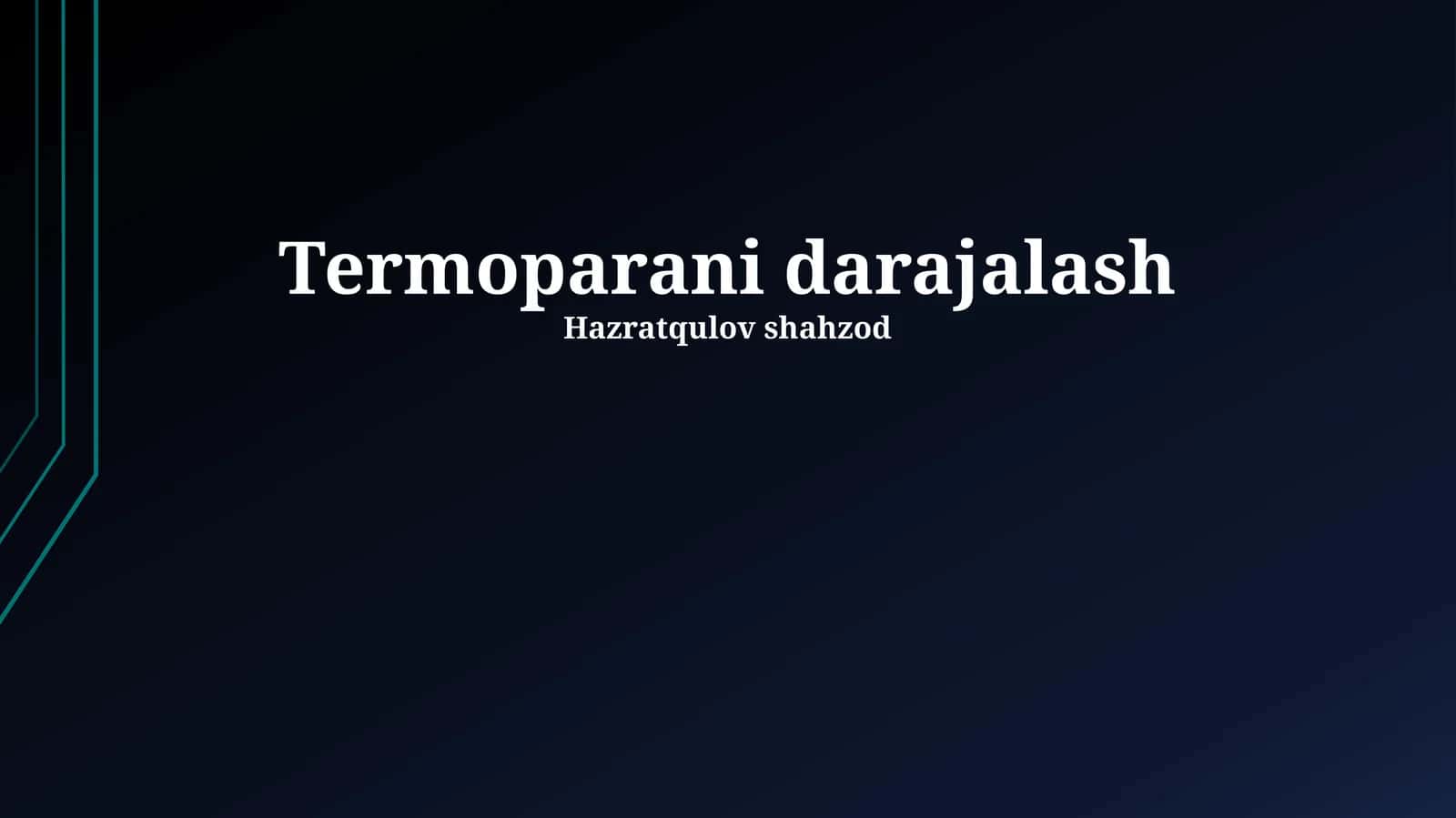 Termoparani darajalash