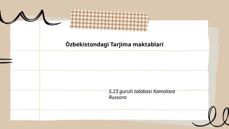 Òzbekistondagi Tarjima maktablari