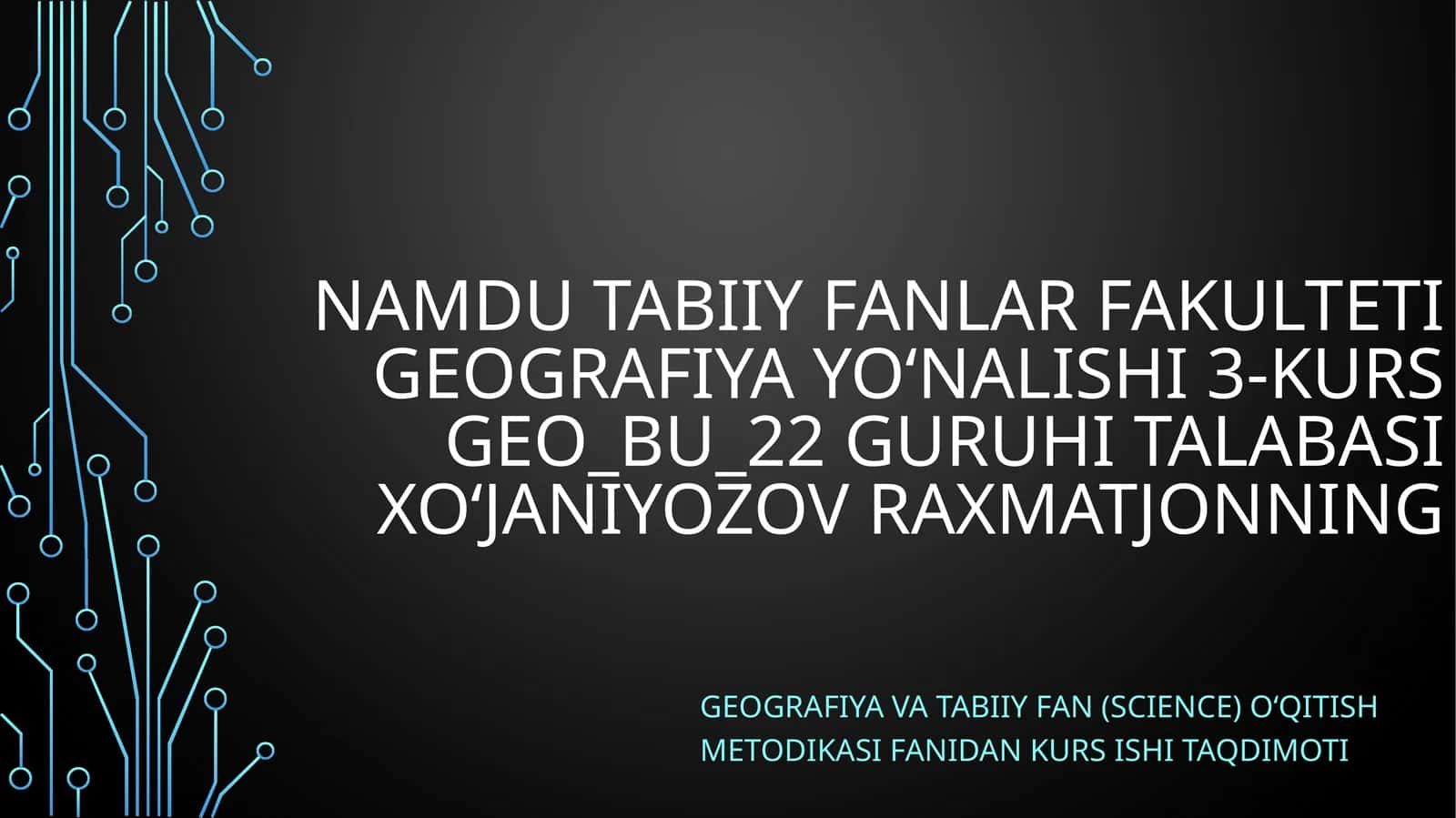 Tabiiy Geografiya Kurslari