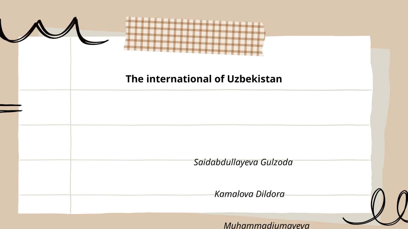 The international of Uzbekistan