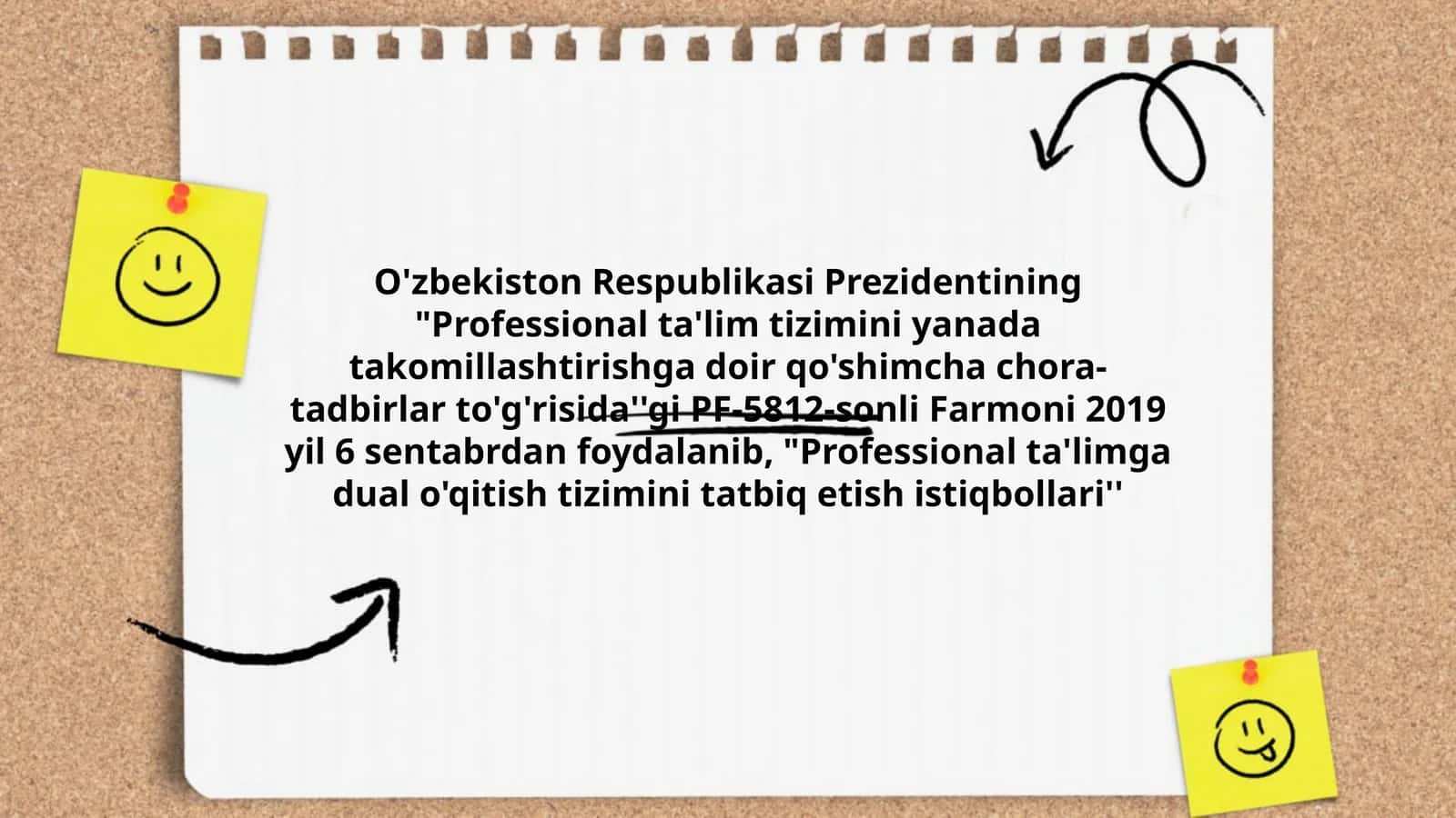 Professional ta'lim tizimini yanada takomillashtirishga doir qo'shimcha chora-tadbirlar