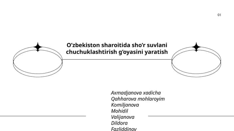 O’zbekiston sharoitida sho’r suvlani chuchuklashtirish g’oyasini yaratish