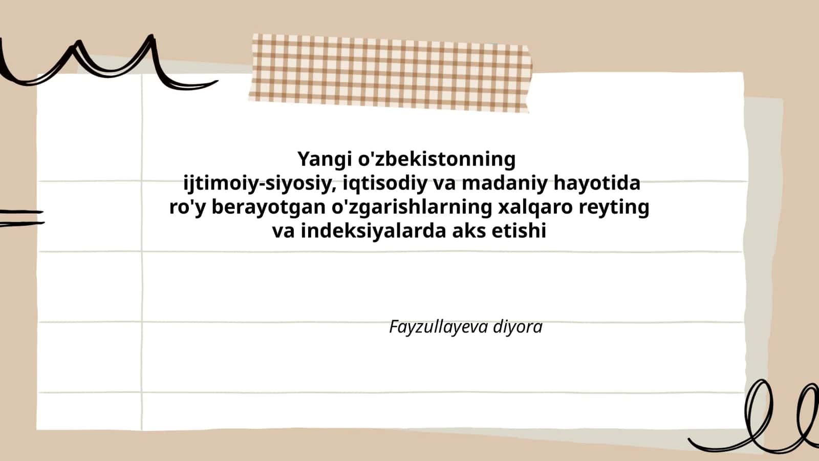 Yangi o'zbekistonning ijtisodiy hayotdagi o'zgarishlari