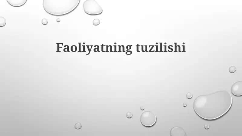 Faoliyatning tuzilishi