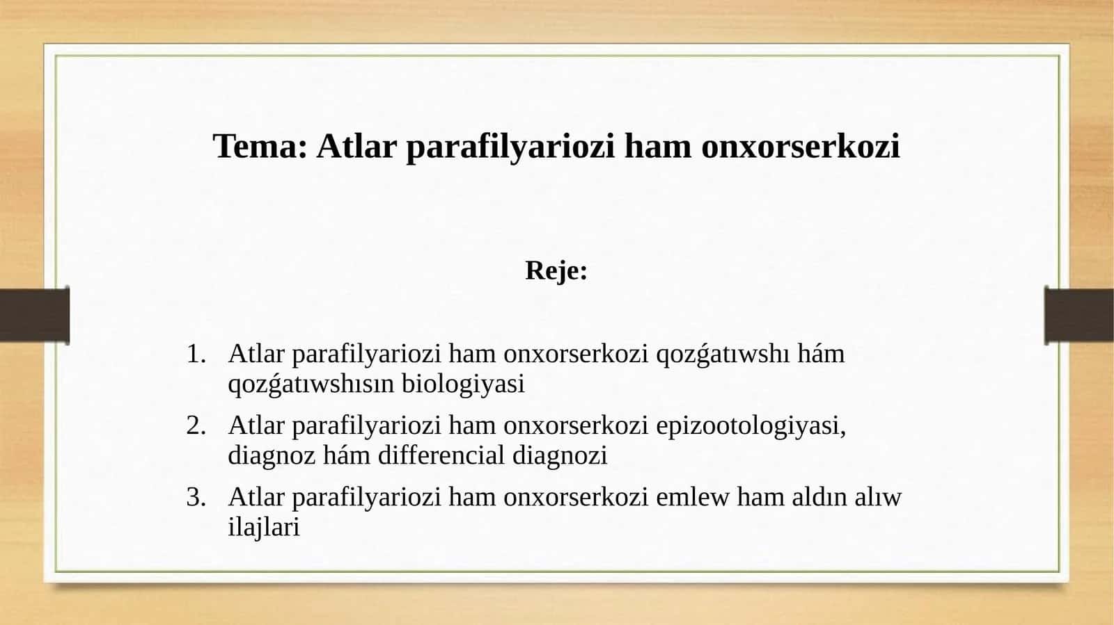 Atlar parafilyariozi ham onxorserkozi