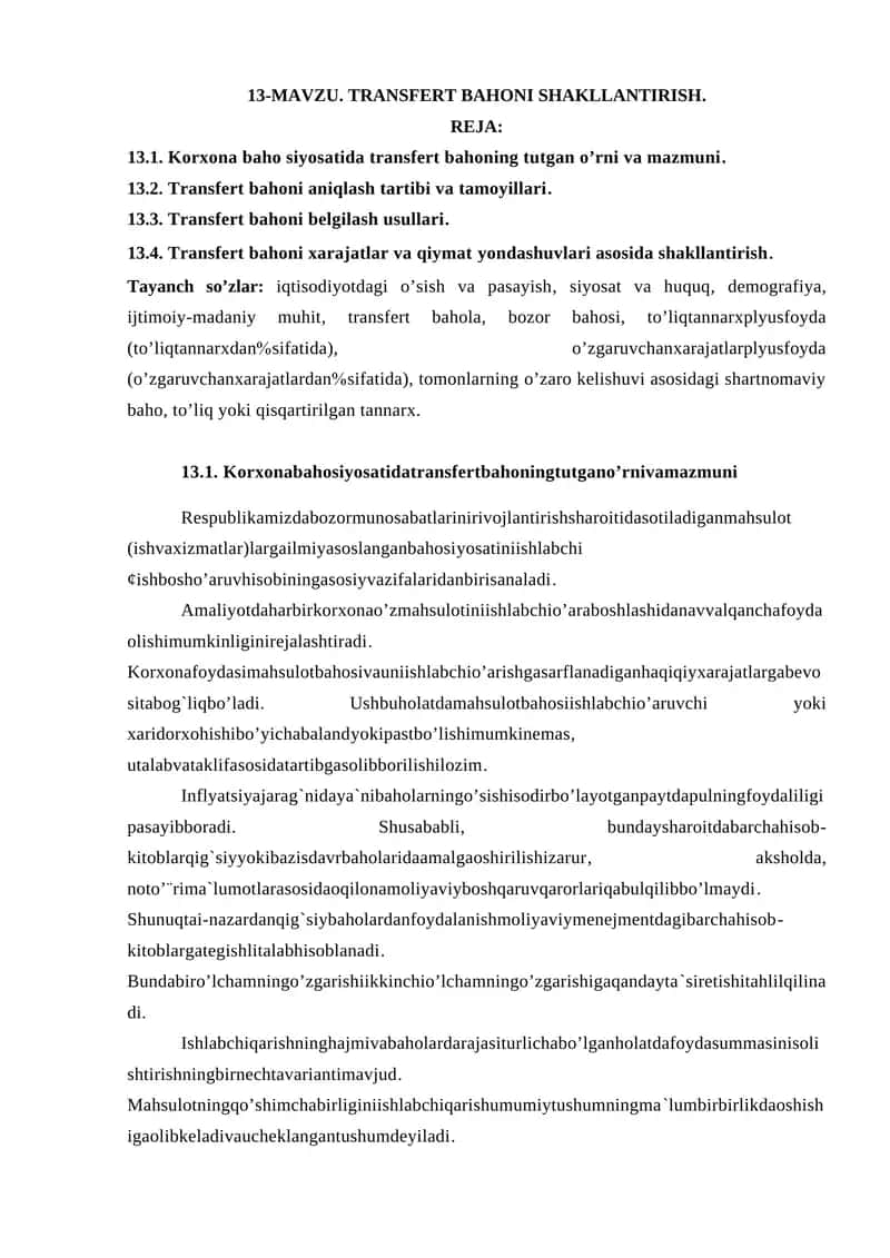 TRANSFERT BAHONI SHAKLLANTIRISH