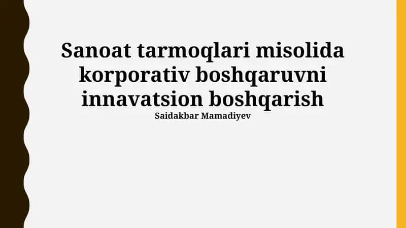 Korporativ boshqaruv: Ta'rif, ahamiyat va sanoat xususiyatlari