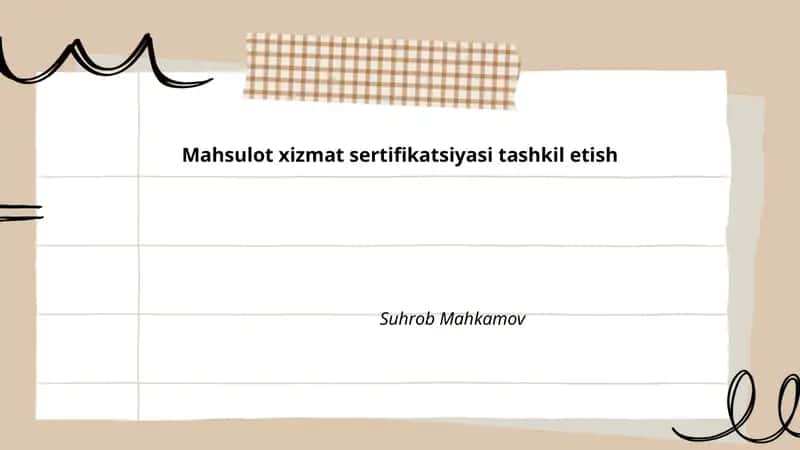 Mahsulot va xizmat sertifikatsiyasi