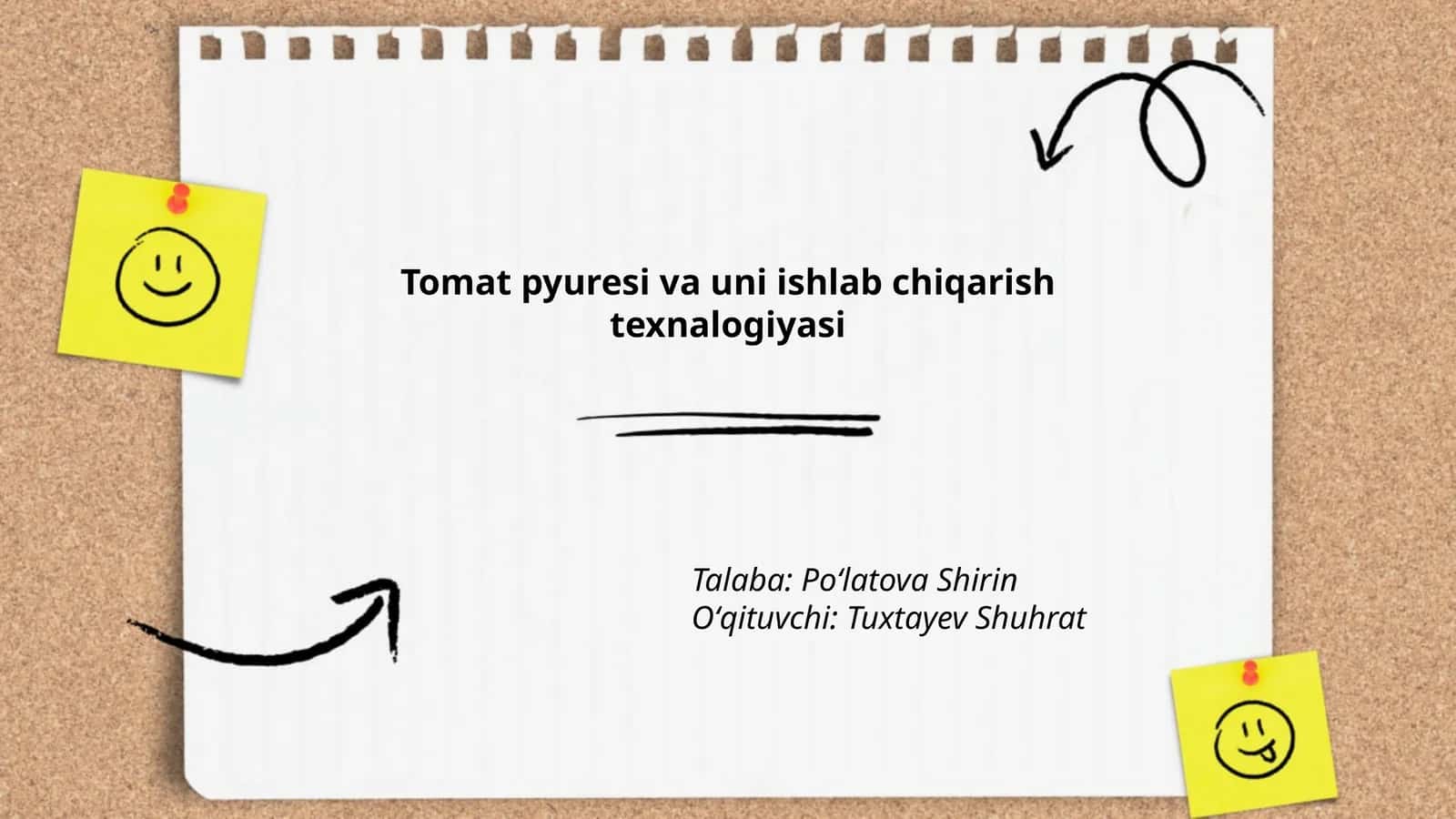 Tomat pyuresi va uni ishlab chiqarish texnalogiyasi