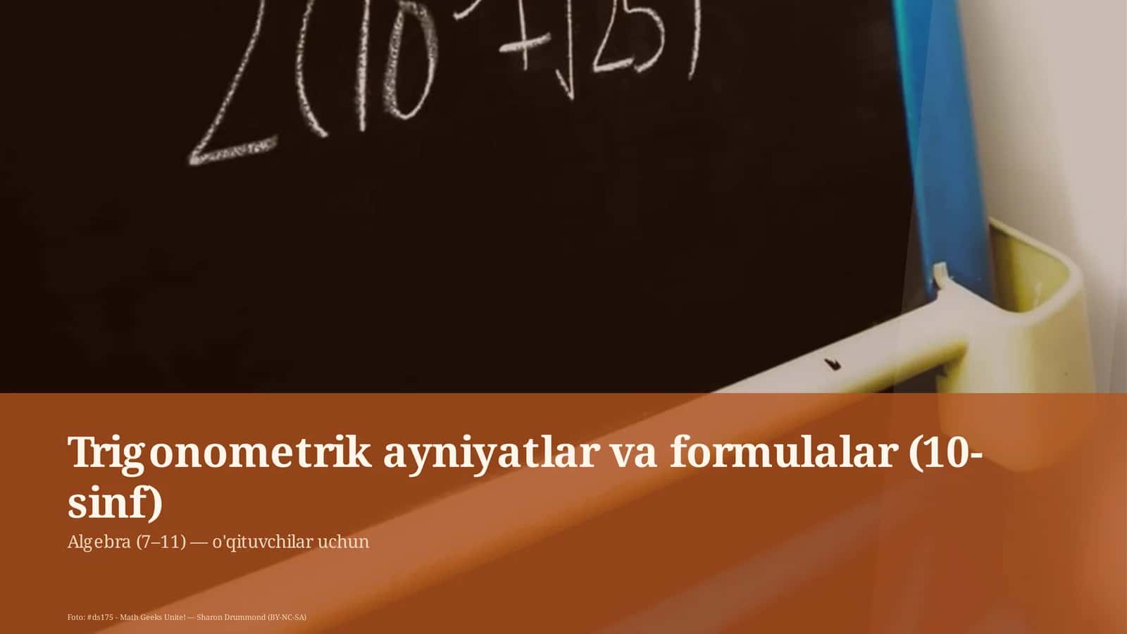 Trigonometrik ayniyatlar va formulalar (10-sinf)