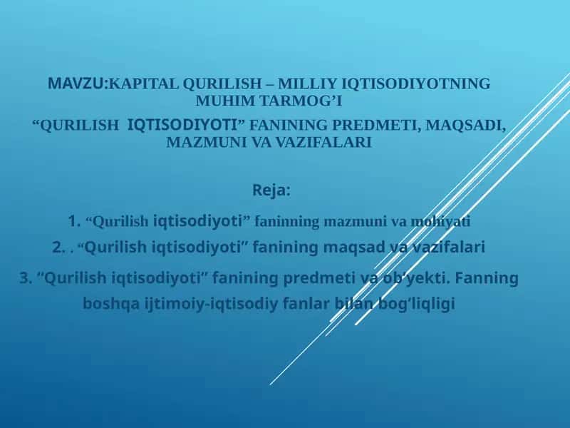 Qurilish iqtisodiyoti
