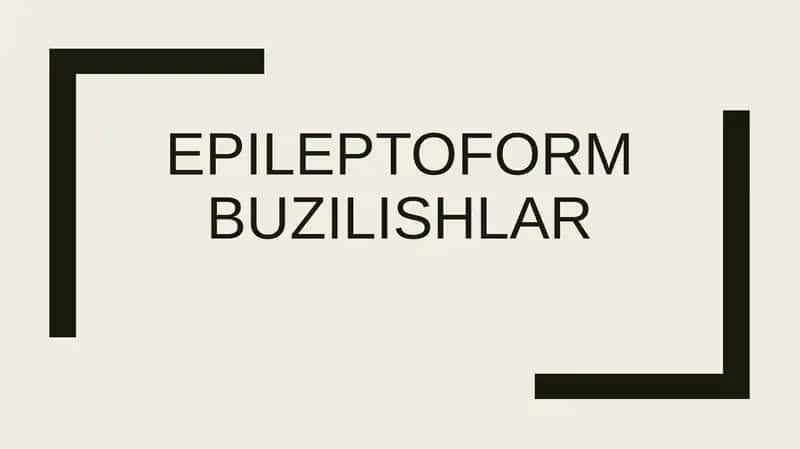 Epileptoform buzilishlar
