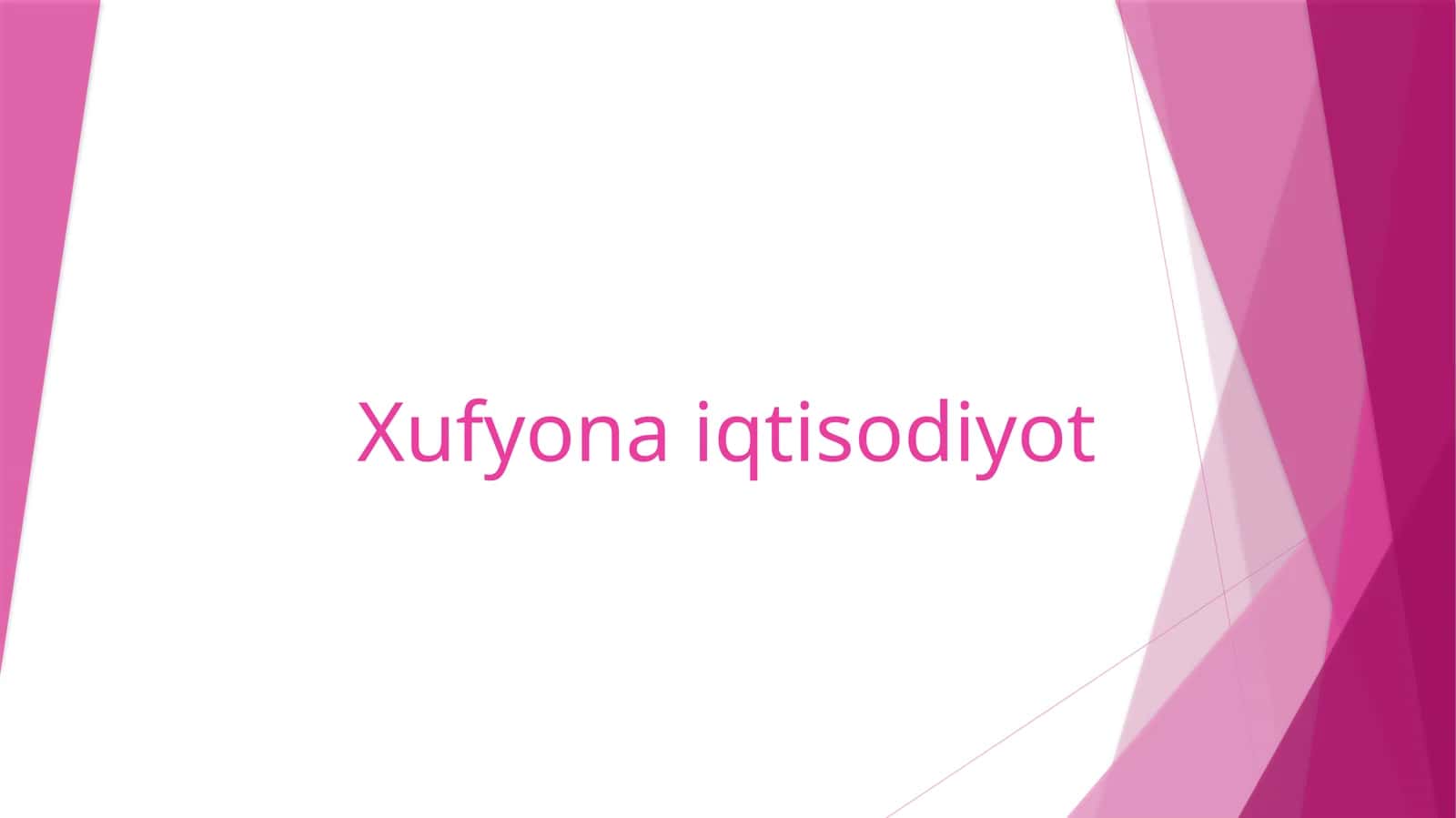 Xufyona iqtisodiyot
