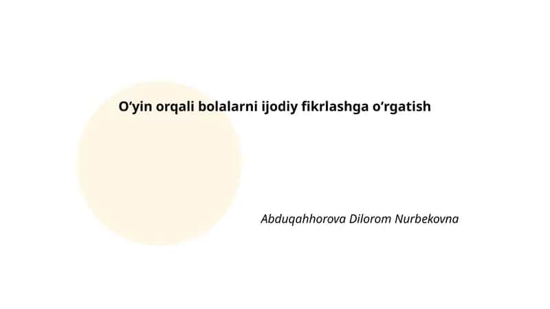 Ijodiy oʻyinlar