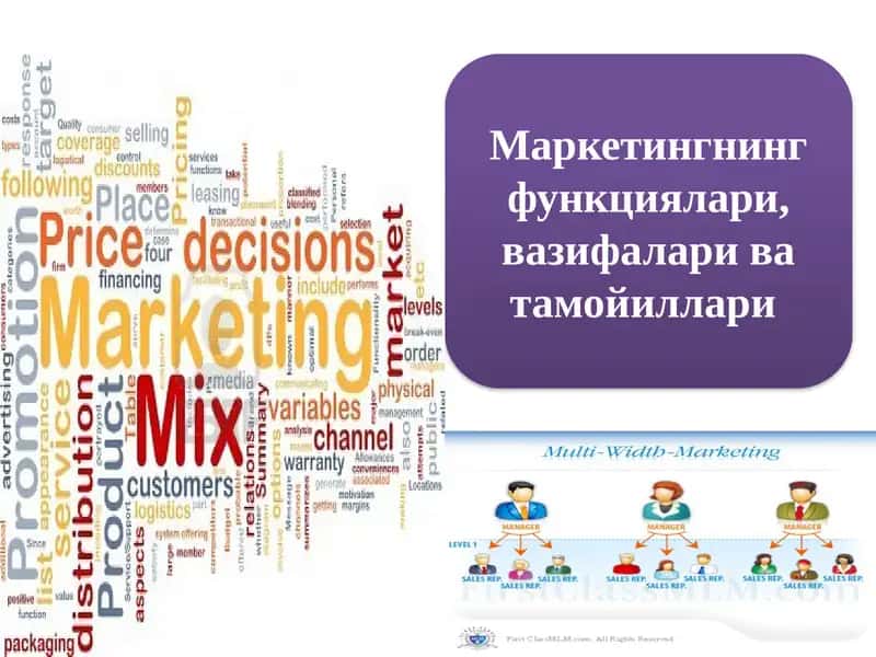 Маркетингнинг функциялари, вазифалари ва тамойиллари