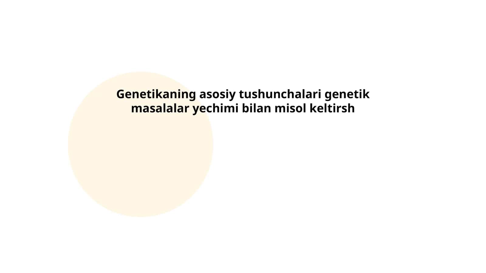 Genetikaning asosiy tushunchalari