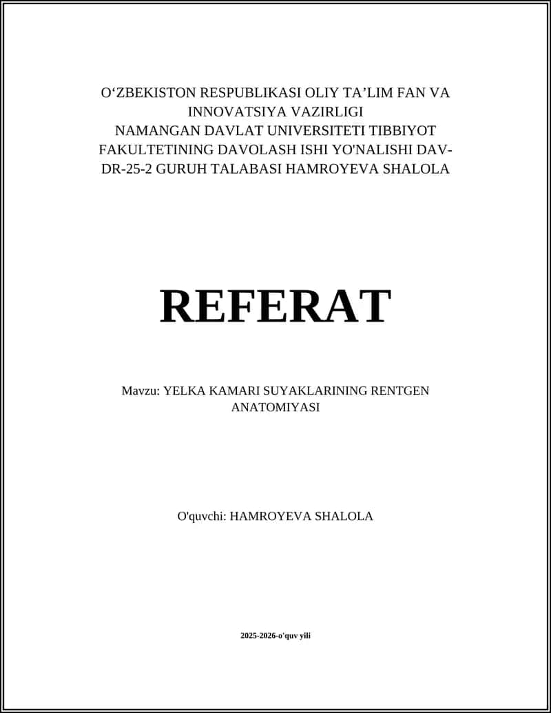 YELKA KAMARI SUYAKLARINING RENTGEN ANATOMIYASI
