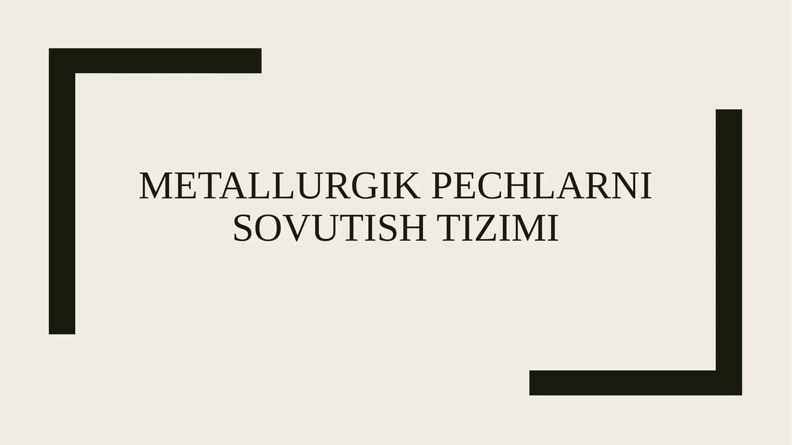 Metallurgik pechlarni sovutish tizimi