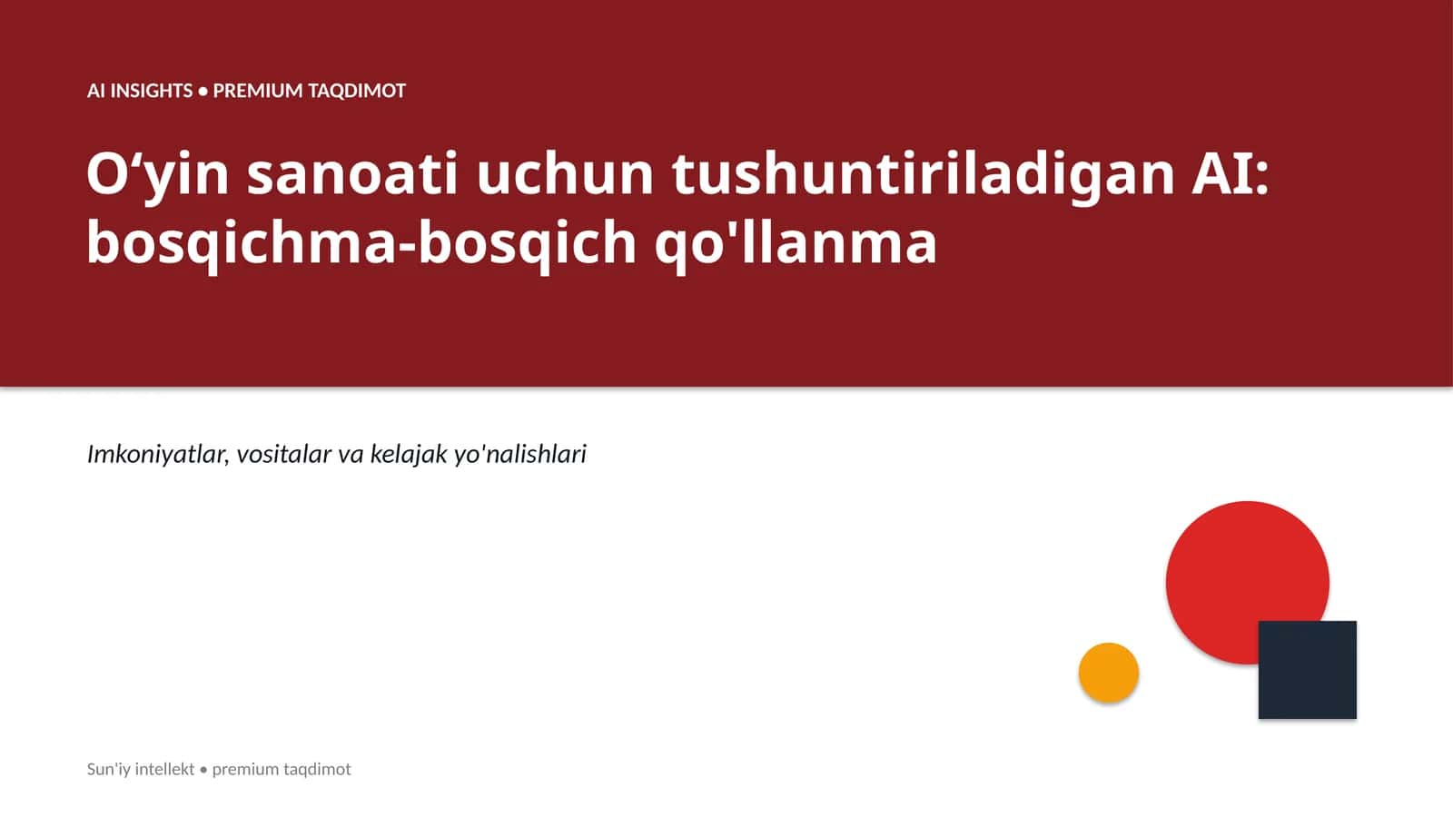 Oʻyin sanoati uchun tushuntiriladigan AI: bosqichma-bosqich qo'llanma