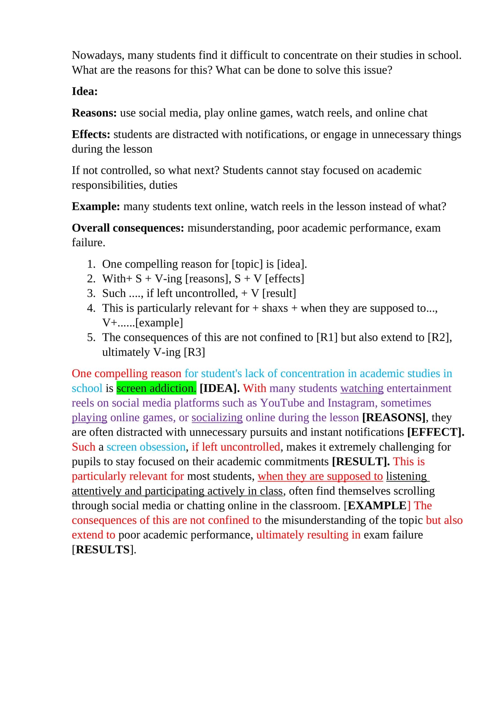 Reasons for Lack of Concentration in Academic Studies