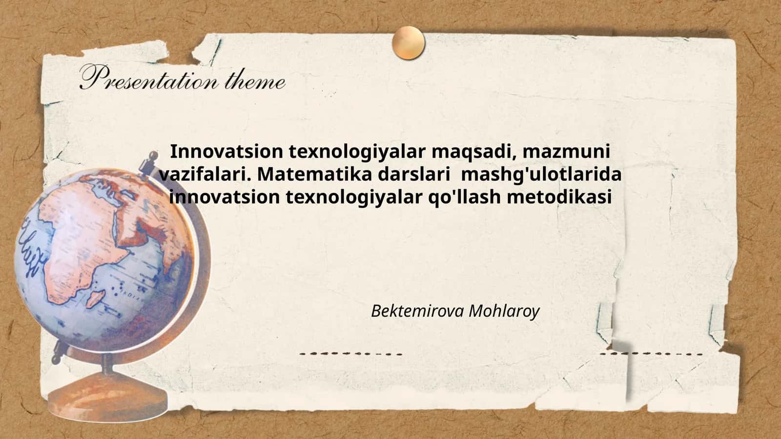 Innovatsion texnologiyalar maqsadi, mazmuni vazifalari