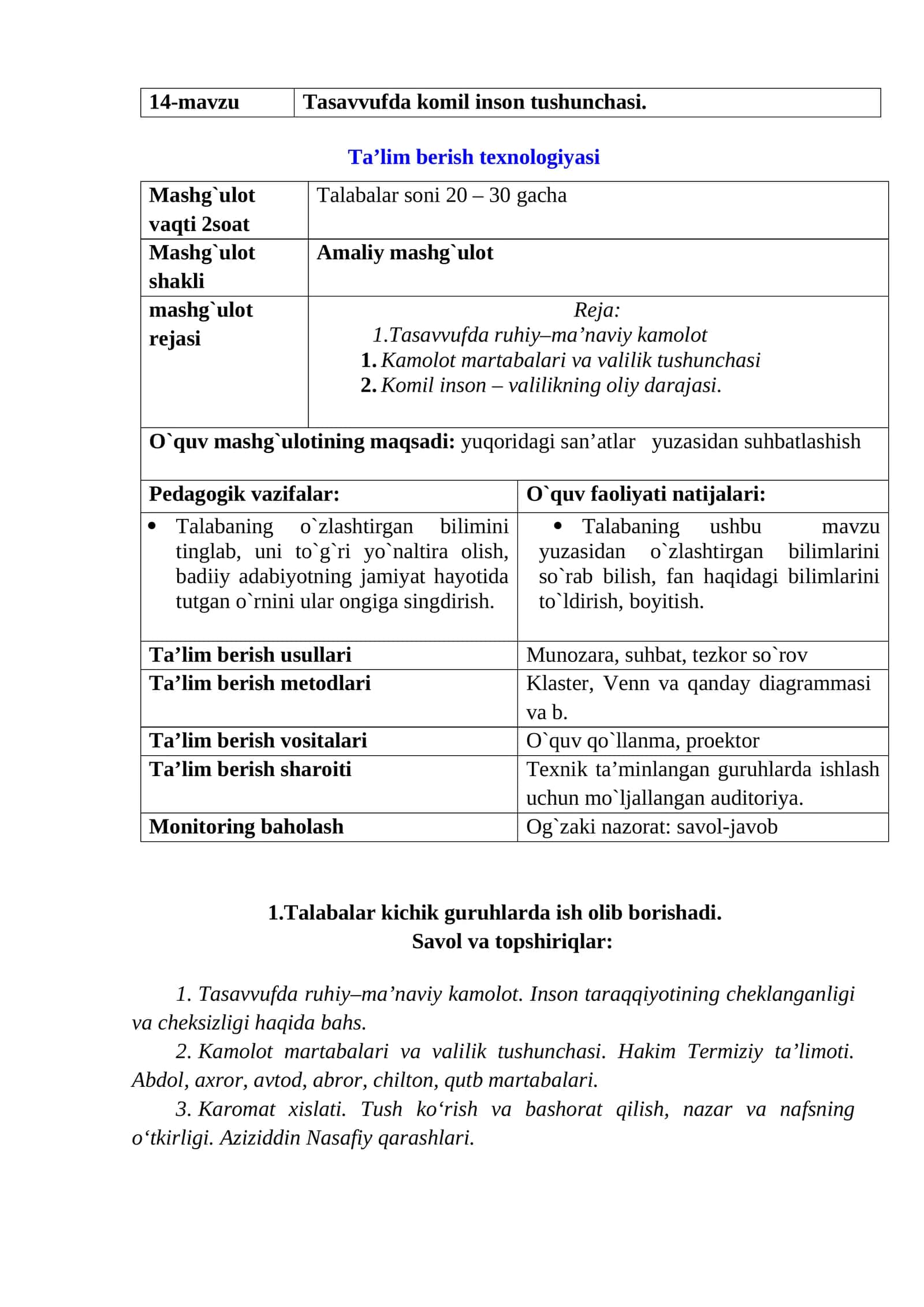 Tasavvufda komil inson tushunchasi