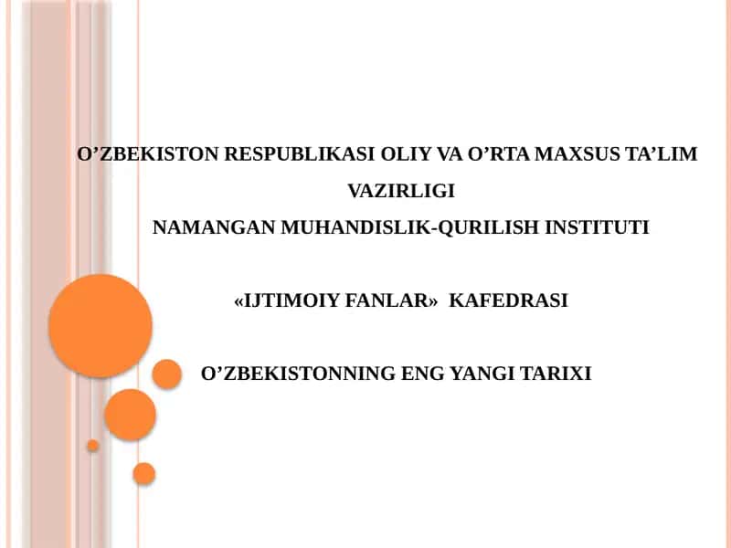 MUSTAQILLIK YILLARIDA O’ZBEKISTONNIINGMA'NAVIY VA MADANIYTARAQQIYOTi