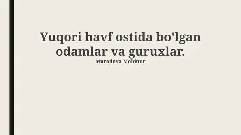 Yuqori xavf ostidagi shaxslar va zaif guruhlarning ta'rifi va omillari