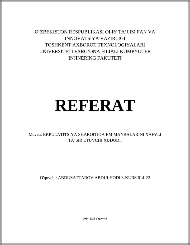 Elektr ta'minotining xavfsizlik masalalari
