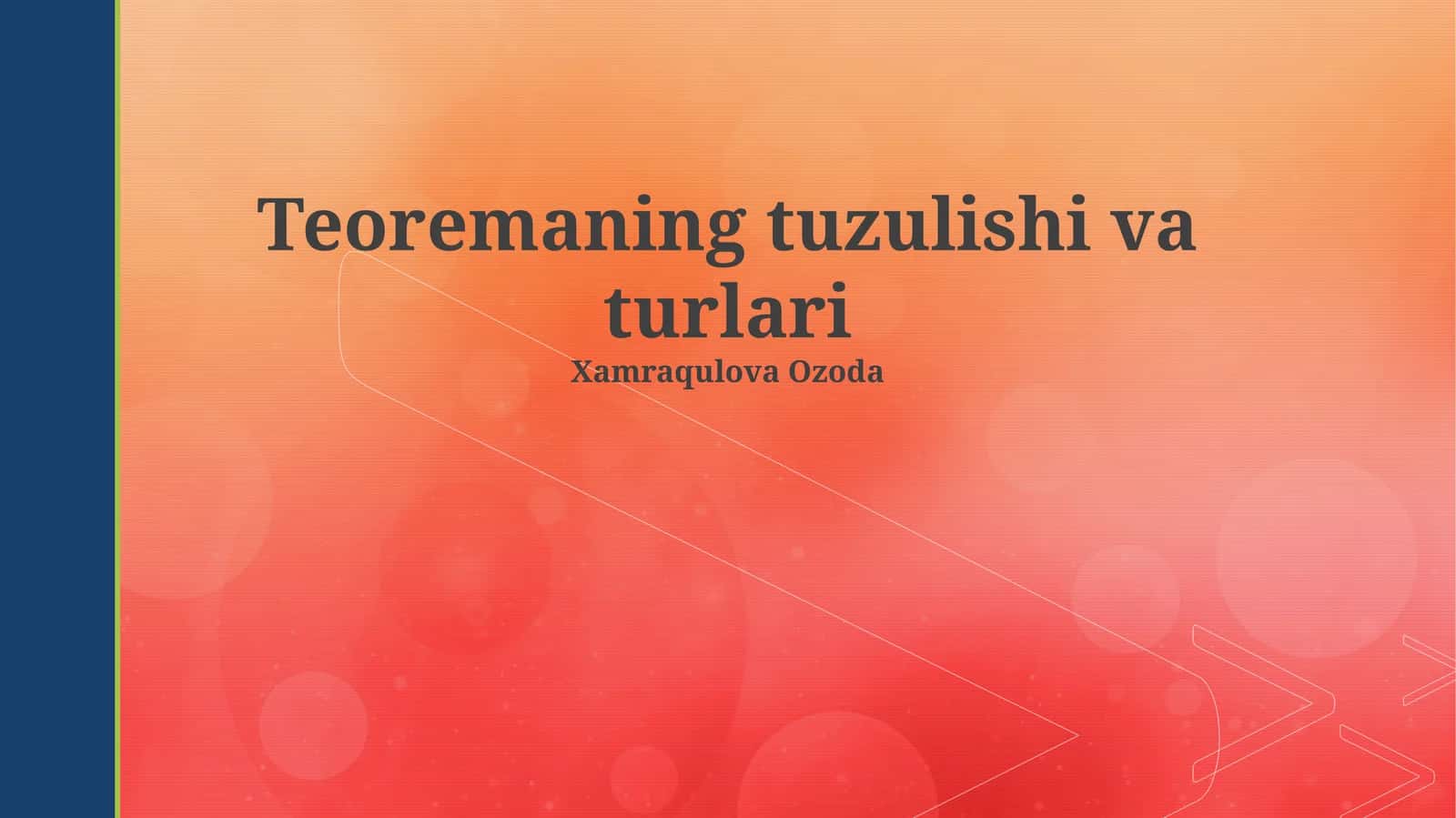 Teoremalar turlari