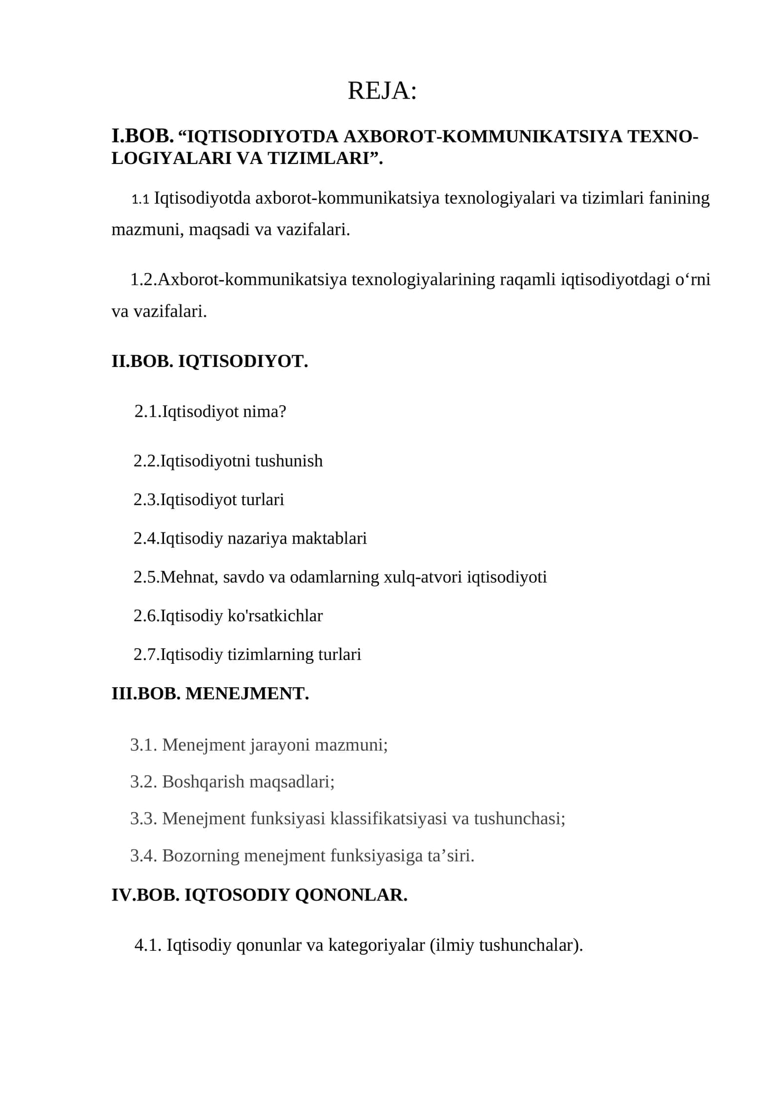 IQTISODIYOTDA AXBOROT-KOMMUNIKATSIYA TEXNO- LOGIYALARI VA TIZIMLARI
